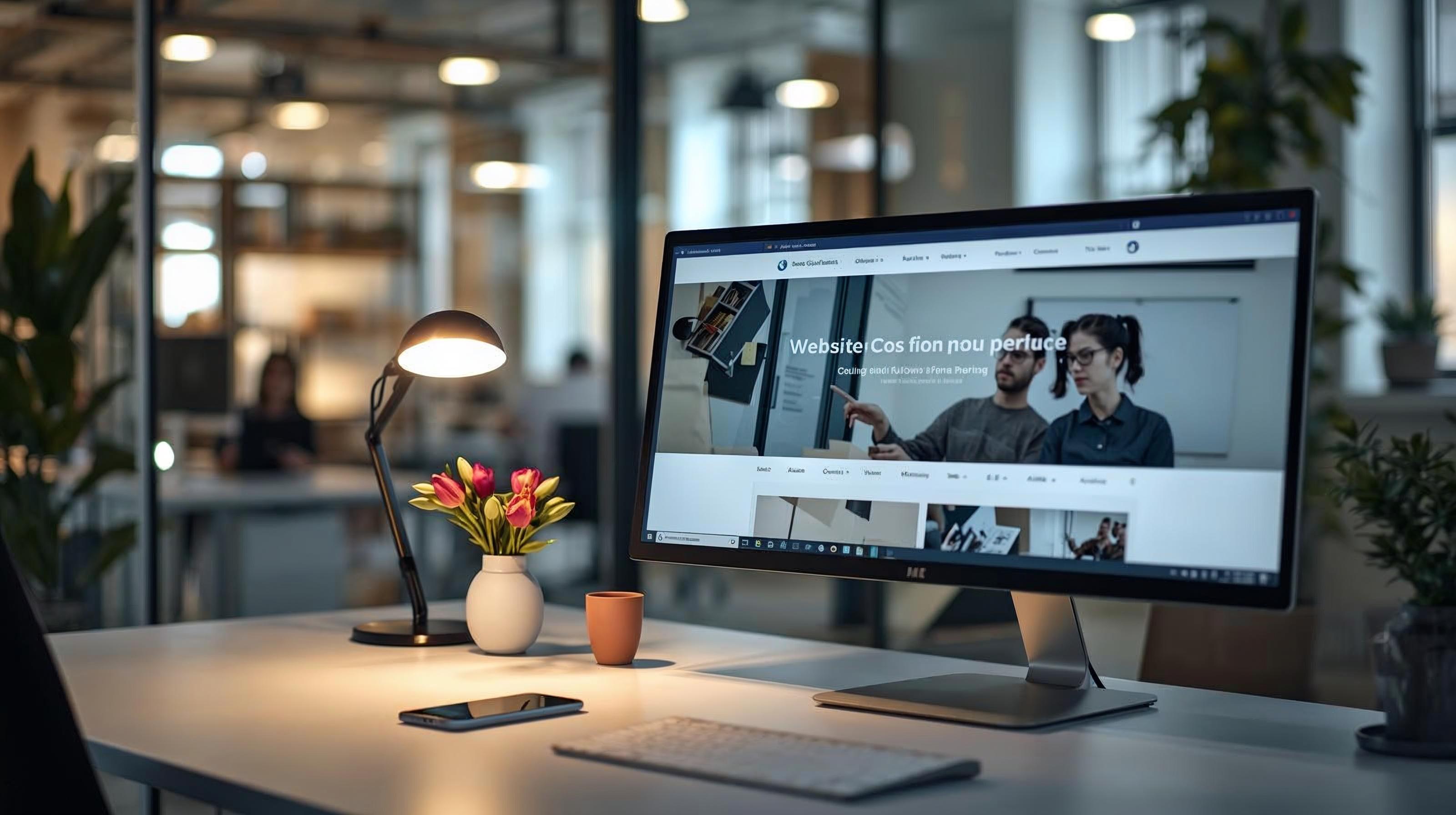 Vorschau moderner Website mit dunklem Design